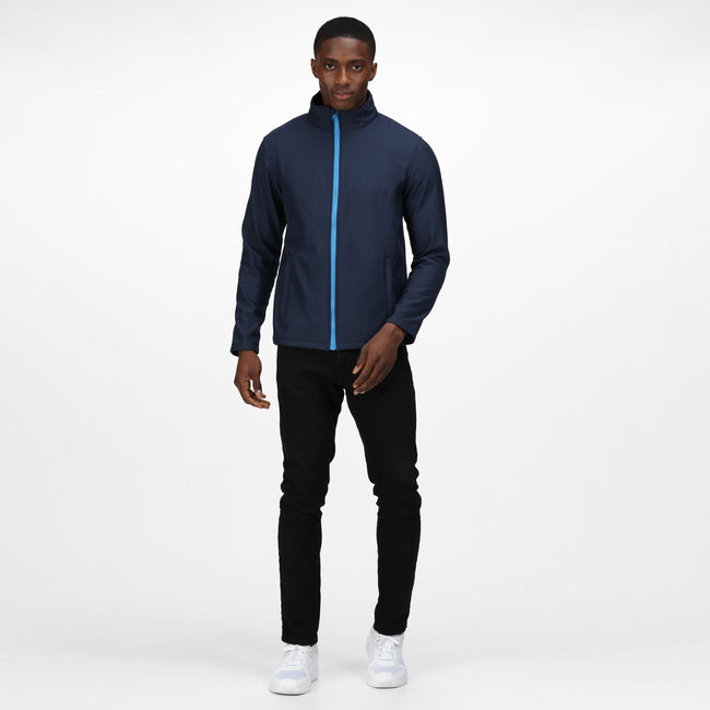 Navy-French Blue - Side - Regatta Mens Eco Ablaze Soft Shell Jacket