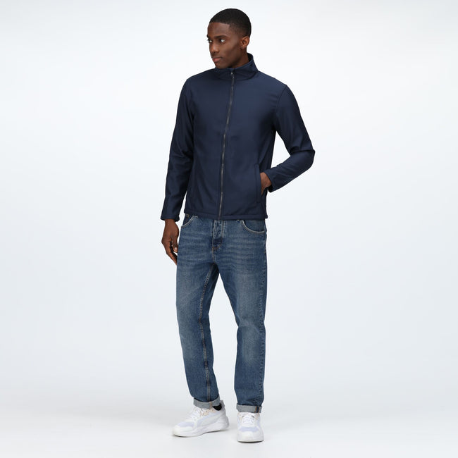 Navy - Side - Regatta Mens Eco Ablaze Soft Shell Jacket