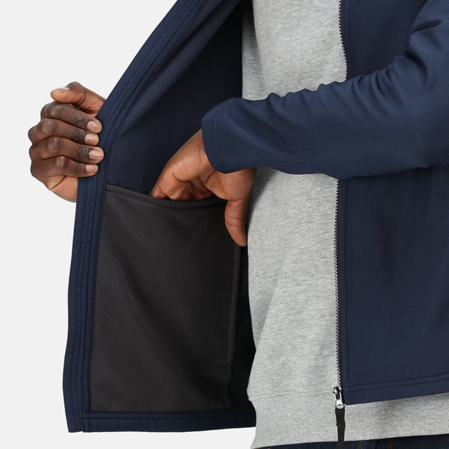Navy - Close up - Regatta Mens Pro Soft Shell Jacket