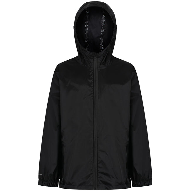Black - Front - Regatta Childrens-Kids Packaway Waterproof Jacket