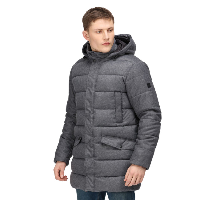 Rhino Marl - Front - Regatta Mens Aban Insulated Parka