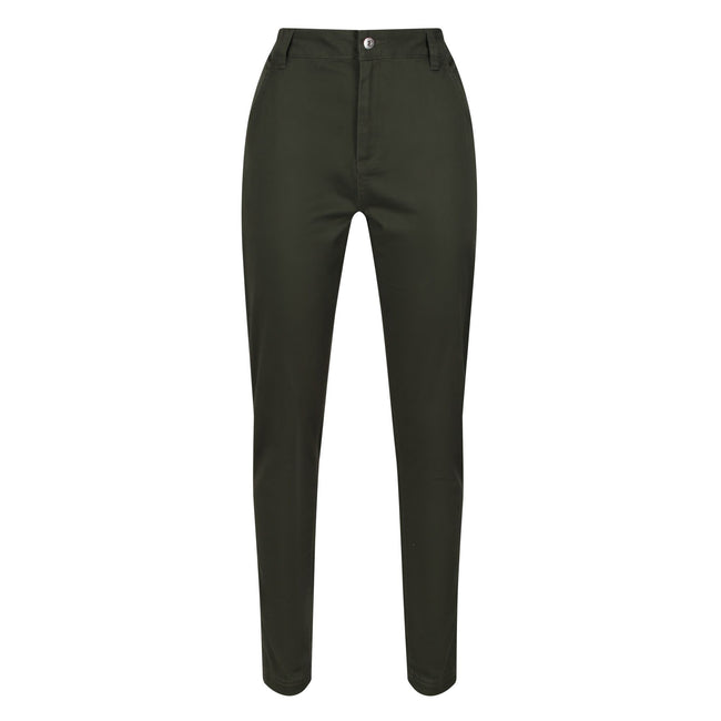 Dark Khaki - Front - Regatta Womens-Ladies Katonya Jeans
