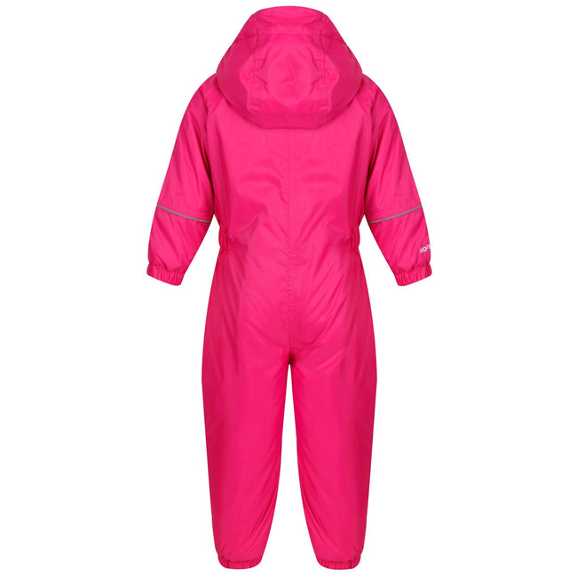 Jem Pink - Back - Regatta Childrens-Kids Splash-it Puddle Suit