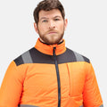 Orange-Navy - Side - Regatta Mens Baffled Hi-Vis Thermal Top