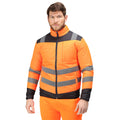 Orange-Navy - Front - Regatta Mens Baffled Hi-Vis Thermal Top