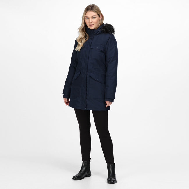 Navy - Side - Regatta Womens-Ladies Samiyah Insulated Parka