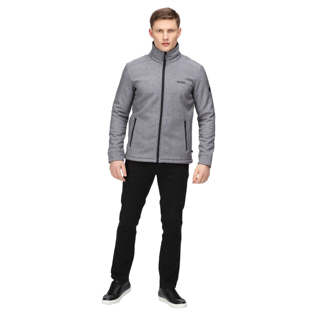 Rhino Marl-Black - Back - Regatta Mens Caelum Soft Shell Jacket