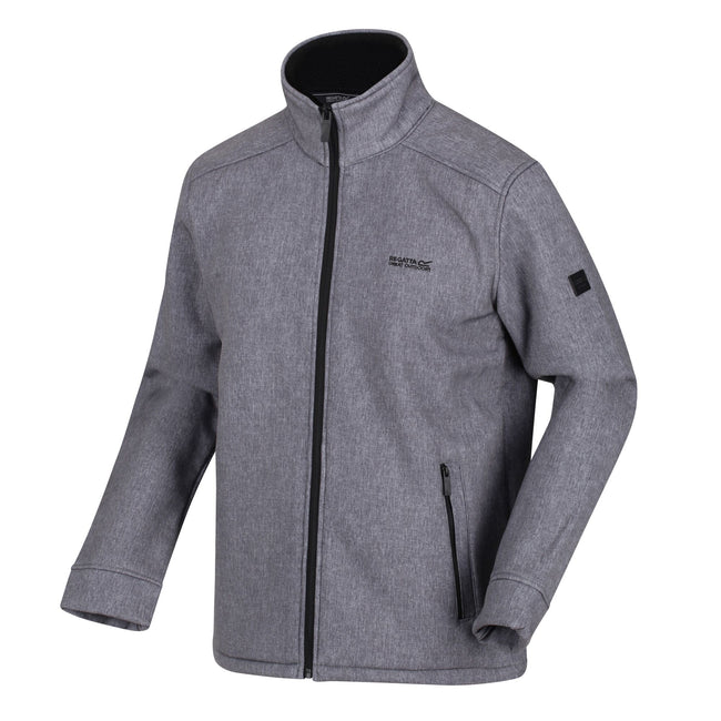 Rhino Marl-Black - Pack Shot - Regatta Mens Caelum Soft Shell Jacket