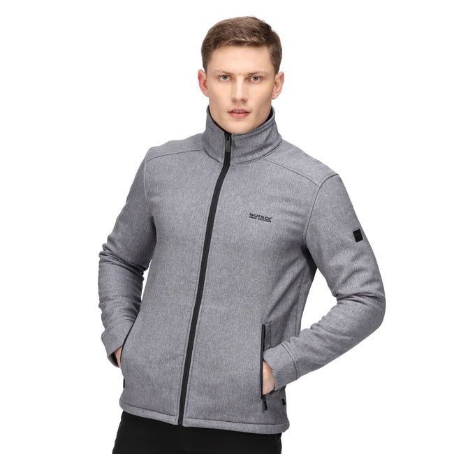 Rhino Marl-Black - Close up - Regatta Mens Caelum Soft Shell Jacket