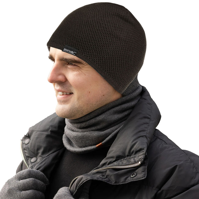 Black-Ash - Back - Regatta Mens Brock II Beanie