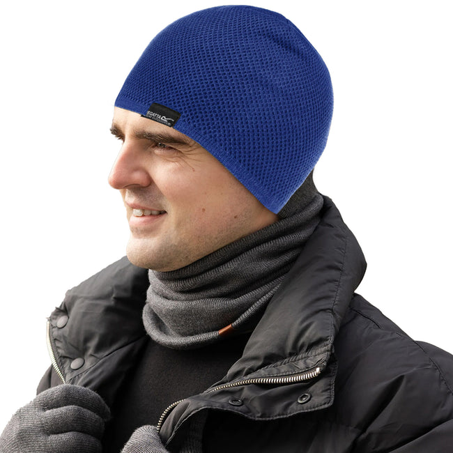 Sky Diver Blue-Navy - Back - Regatta Mens Brock II Beanie