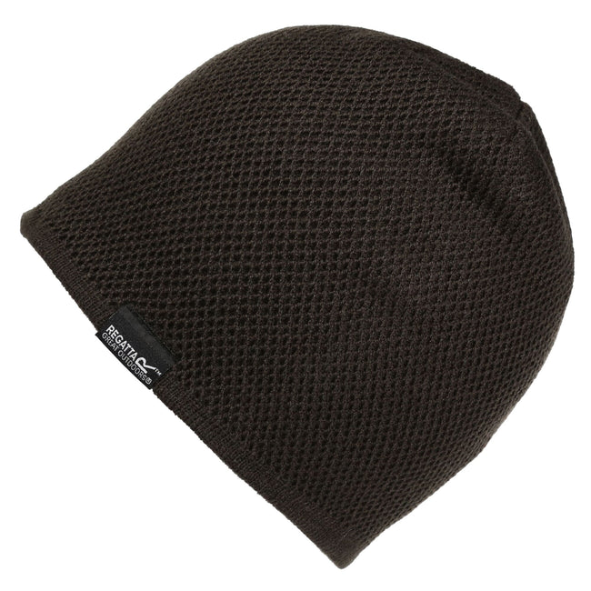 Black-Ash - Front - Regatta Mens Brock II Beanie