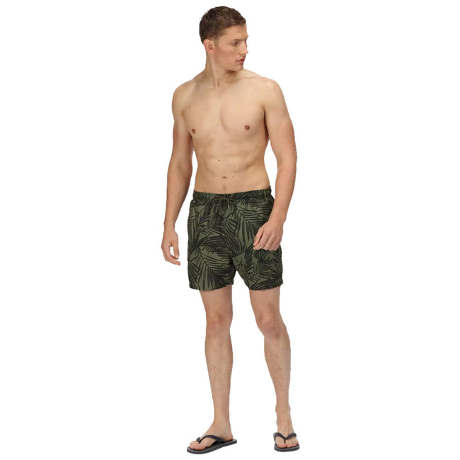 Capulet - Side - Regatta Mens Loras Leaf Print Swim Shorts