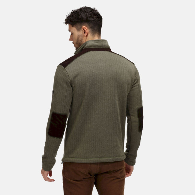 Dark Khaki - Lifestyle - Regatta Mens Holbeck Half Zip Fleece Top