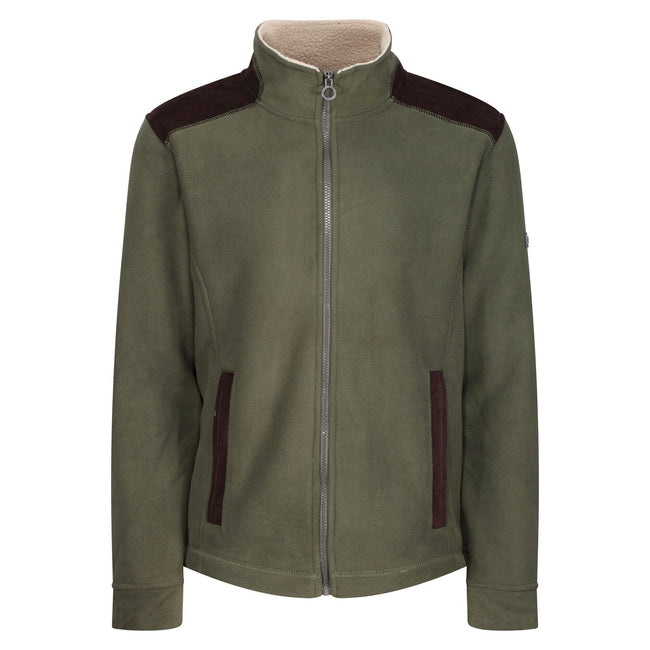 Dark Khaki - Front - Regatta Mens Faversham Full Zip Fleece Jacket
