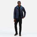 Navy - Side - Regatta Mens Firedown Padded Jacket
