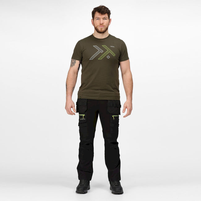 Black - Back - Regatta Mens Infiltrate Softshell Stretch Work Trousers