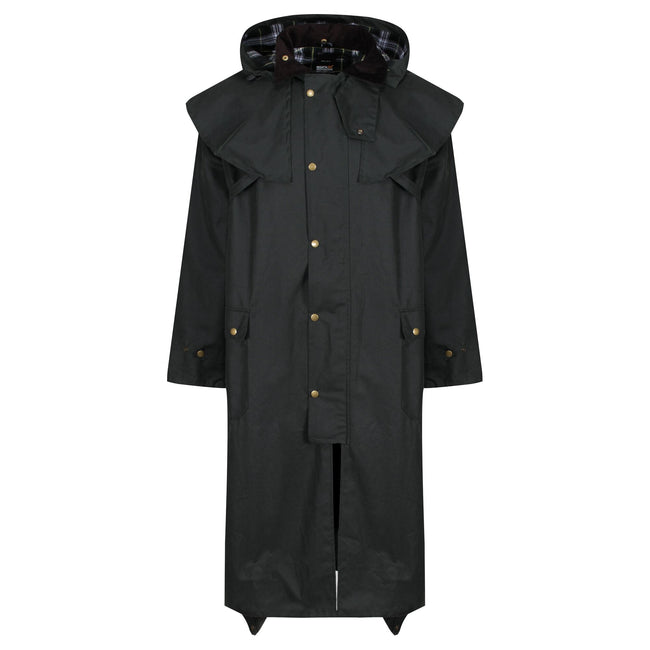 Dark Khaki - Front - Regatta Mens Cranbrook Waterproof Wax Jacket