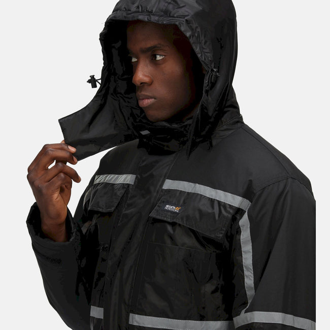 Black - Close up - Regatta Mens Waterproof Coveralls