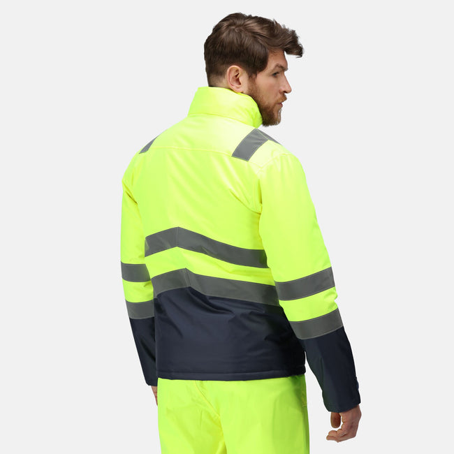 Yellow-Navy - Lifestyle - Regatta Mens High-Vis Insulated Jacket