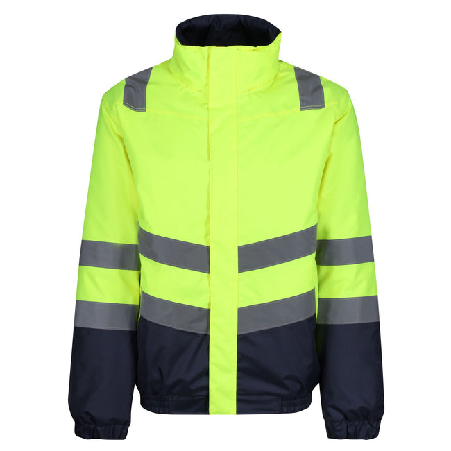 Yellow-Navy - Front - Regatta Mens High-Vis Insulated Jacket