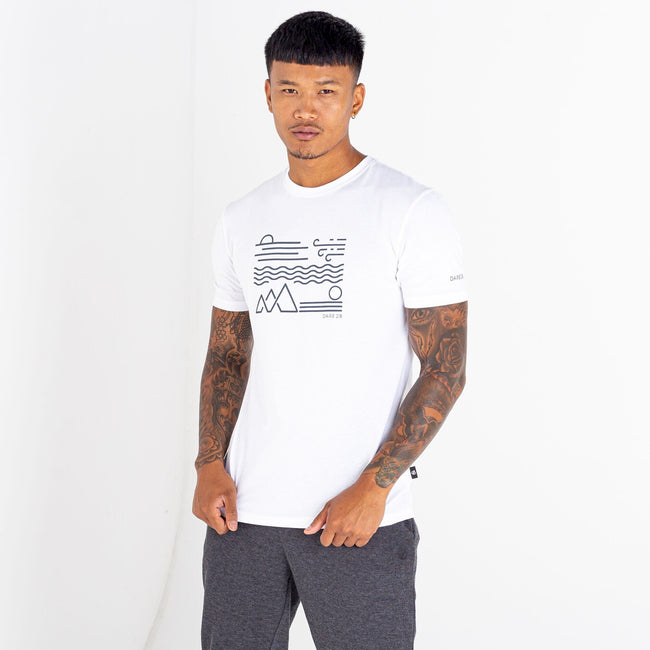 White - Back - Dare 2B Mens Dispersed Printed T-Shirt