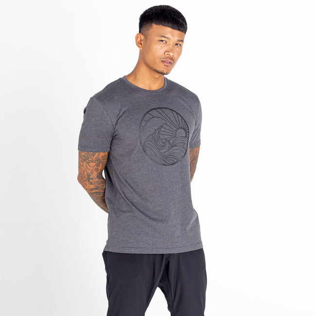 Charcoal Grey - Side - Dare 2B Mens Dispersed Printed T-Shirt