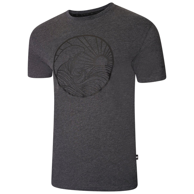 Charcoal Grey - Close up - Dare 2B Mens Dispersed Printed T-Shirt