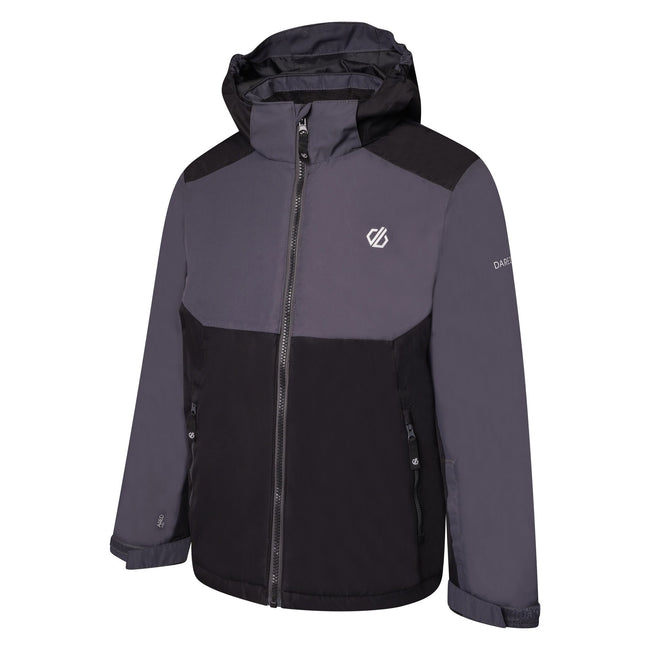Ebony-Black - Side - Dare 2B Childrens-Kids Impose III Ski Jacket