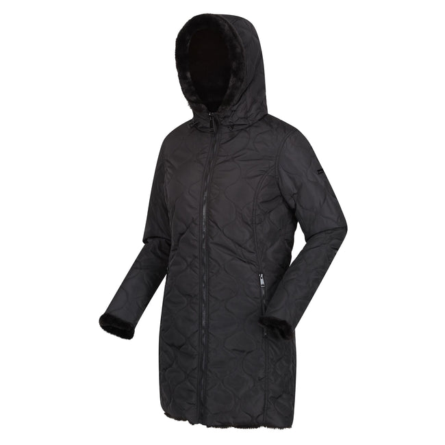 Black - Side - Regatta Womens-Ladies Caileigh Reversible Parka