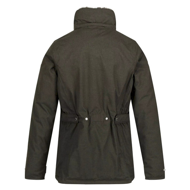 Dark Khaki - Back - Regatta Womens-Ladies Leighton Waterproof Jacket