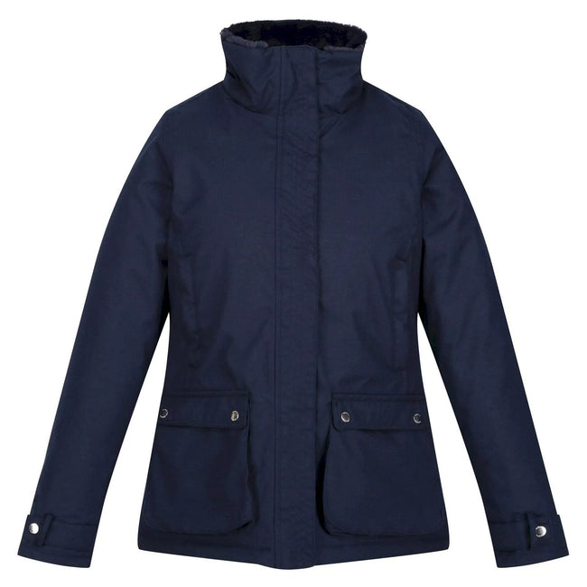 Navy - Front - Regatta Womens-Ladies Leighton Waterproof Jacket