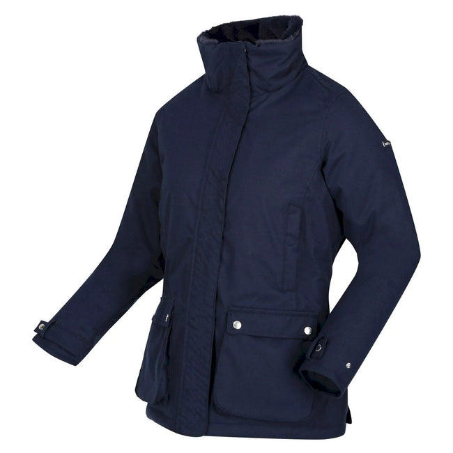 Navy - Side - Regatta Womens-Ladies Leighton Waterproof Jacket