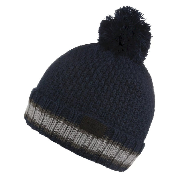 Navy - Front - Regatta Childrens-Kids Davin V Beanie