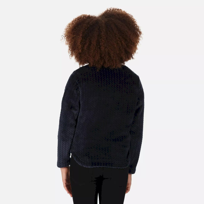 Navy - Close up - Regatta Childrens-Kids Kallye Ripple Fleece Jacket