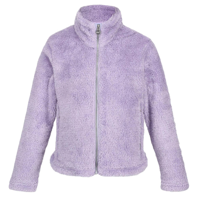 Heirloom Lilac - Front - Regatta Childrens-Kids Kallye Ripple Fleece Jacket
