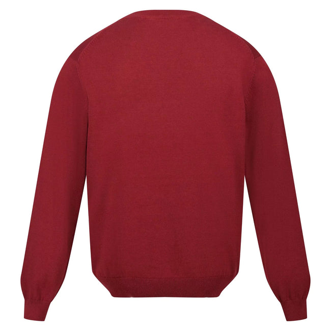 Syrah Red - Back - Regatta Mens Kaelen Jersey Knitted Sweater