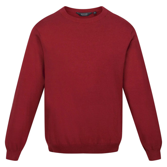 Syrah Red - Front - Regatta Mens Kaelen Jersey Knitted Sweater