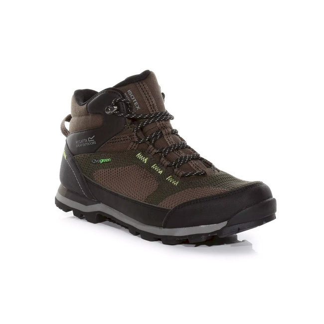 Dark Khaki-Kiwi - Front - Regatta Mens Blackthorn Evo Walking Boots