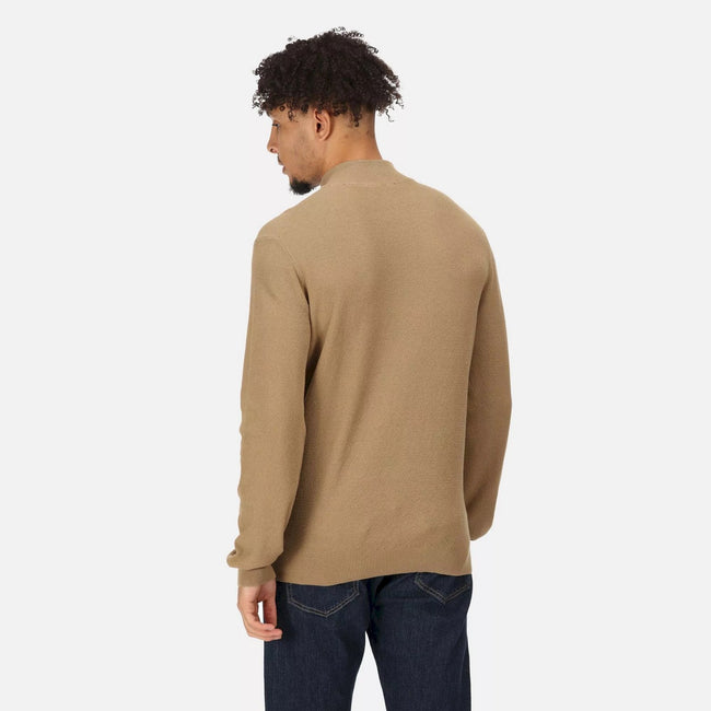 Gold Sand - Close up - Regatta Mens Keaton Knitted Sweater