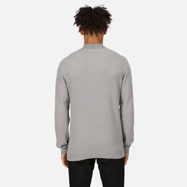 Storm Grey - Close up - Regatta Mens Keaton Knitted Sweater
