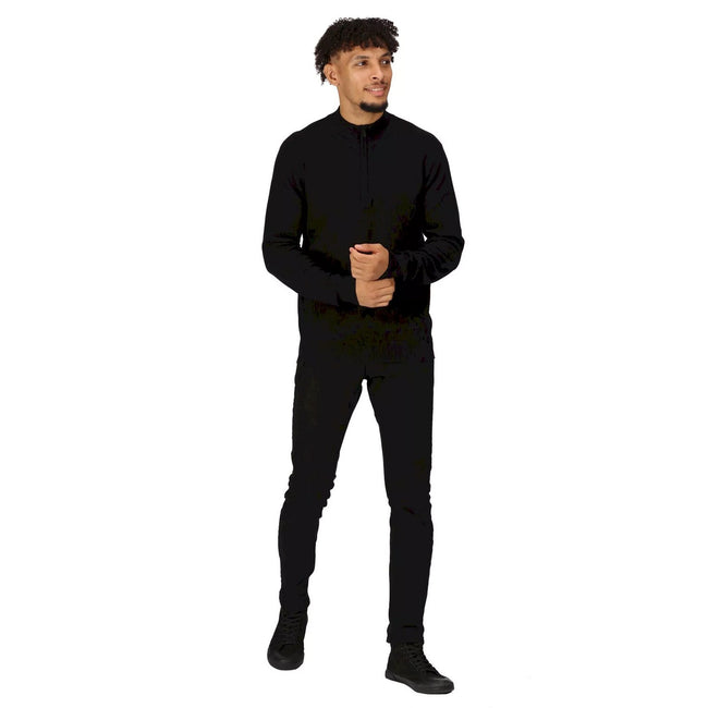 Black - Side - Regatta Mens Keaton Knitted Sweater