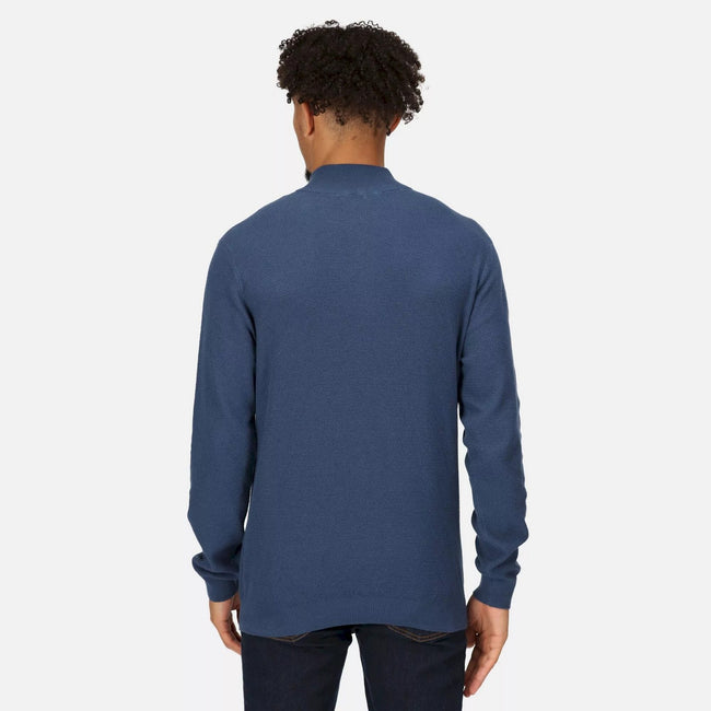 Dark Denim - Close up - Regatta Mens Keaton Knitted Sweater