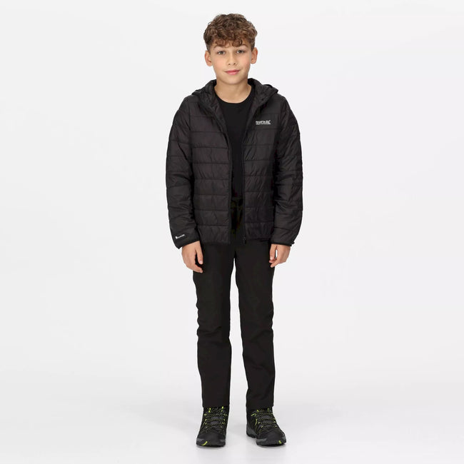 Black - Pack Shot - Regatta Childrens-Kids Hillpack Hooded Jacket