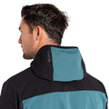 Slate-Black - Close up - Dare 2B Mens Latitudinal Hooded Soft Shell Jacket