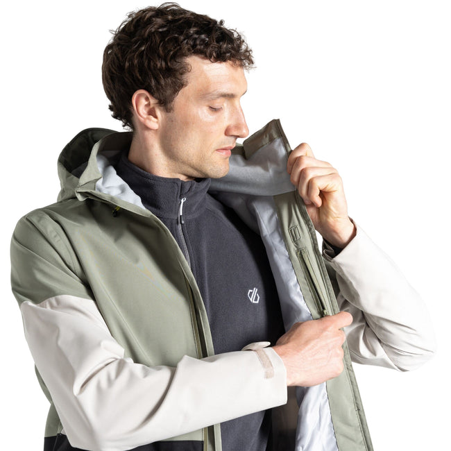 Oil Green-Black - Pack Shot - Dare 2B Mens Terrain Waterproof Jacket