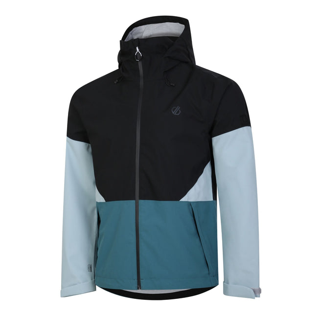 Black-Mediterranean Green - Side - Dare 2B Mens Terrain Waterproof Jacket
