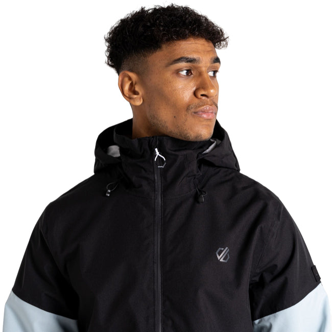 Black-Mediterranean Green - Lifestyle - Dare 2B Mens Terrain Waterproof Jacket