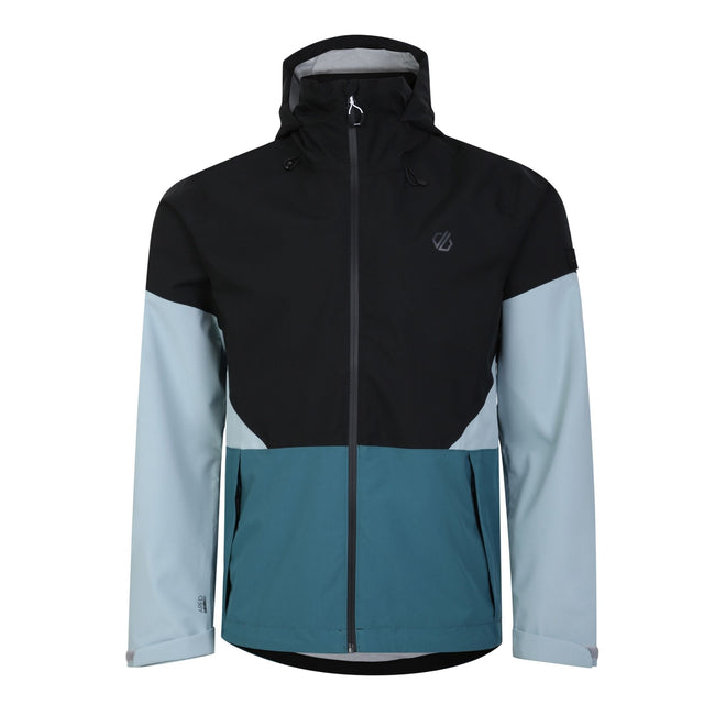 Black-Mediterranean Green - Front - Dare 2B Mens Terrain Waterproof Jacket
