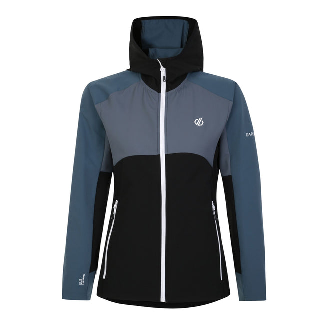 Black-Orion Grey - Front - Dare 2B Womens-Ladies Avidly Hooded Soft Shell Jacket